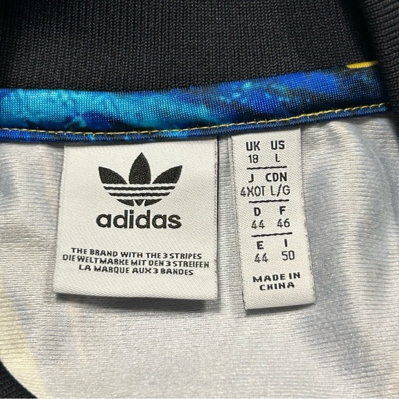 Adidas x FARM Rio Tropical Leaf Full Zip Track Jacket Women’s Size Large - Picture 4 of 8